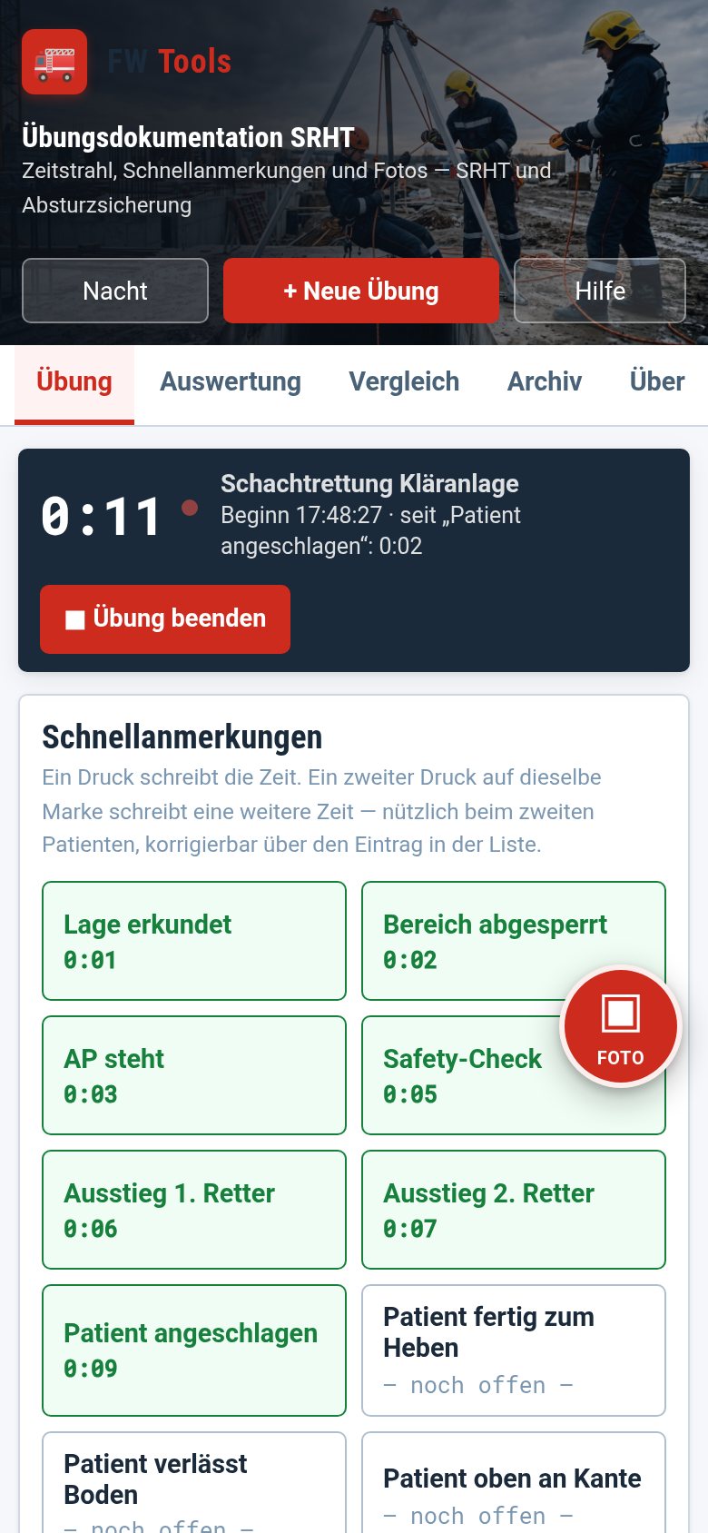 Übung läuft auf dem iPhone